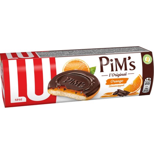 Lu Pim's Biscuits génoise Orange et nappage Chocolat 150g