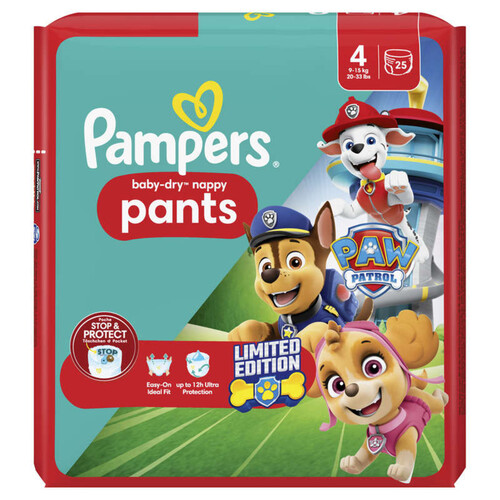 Pampers baby-dry pants la pat’patrouille taille 4, 25 couches-culottes