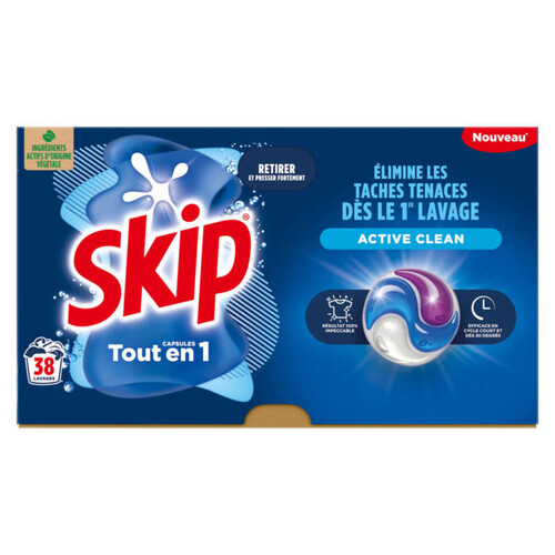 Skip Lessive Capsules 3-En-1 Active Clean x38