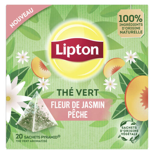 Lipton thé vert fleur de jasmin é pêche x20 sachets 30g