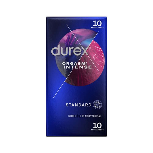 Durex Préservatifs Orgasm'Intense Perlés et Nervurés x10