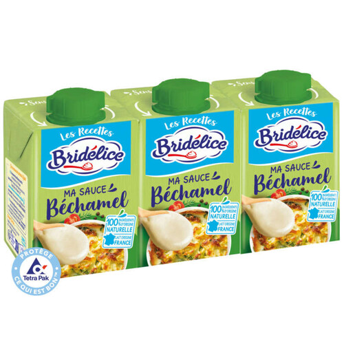 Bridélice Sauce Béchamel UHT Briques 3x20cl