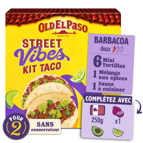 Old El Paso Kit De Taco Street Vibes Barbacoa 255 g