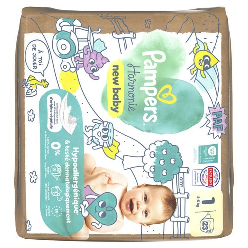 Pampers Harmonie Couches Édition Limitée, Taille 1, 2kg-5kg, 23 Couches