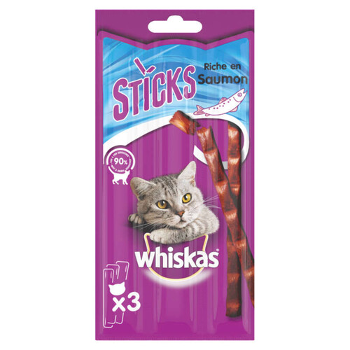 Whiskas Sticks Friandises Riches En Saumon Pour Chat 3X