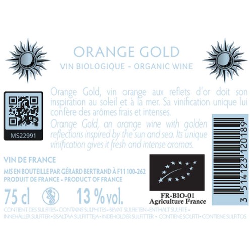Gérard Bertrand Orange Gold Blanc 75cl