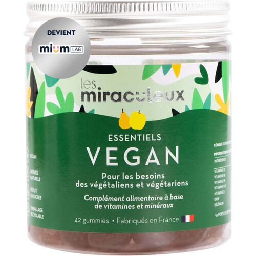 Mium Lab Complément Alimentaire Gummies Vegan pot 21 jours x42