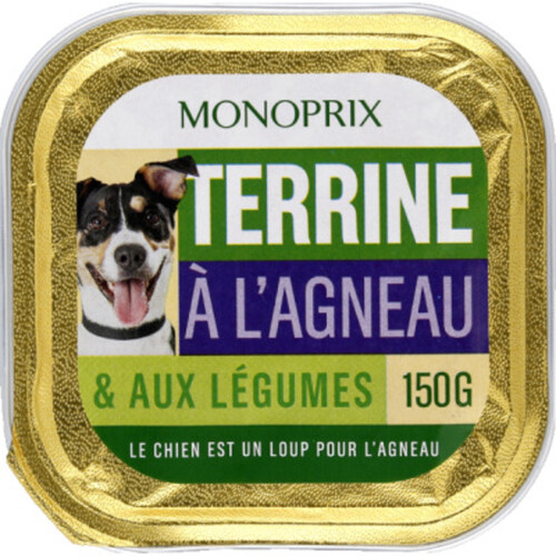 Monoprix Terrine À L'Agneau Et Aux Légumes Pour Chien 150G