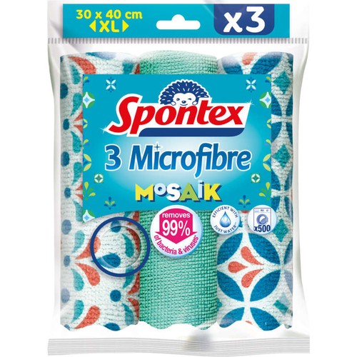 Spontex Microfibre Mozaik x3