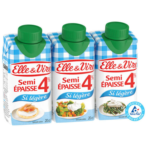 Elle & Vire Spécialité Laitière Stérilisée Uht, 4% De Mat. Gr. 20 Cl X 3