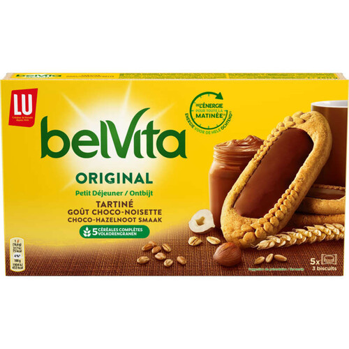 Lu Belvita Petit Déjeuner Biscuits tartiné Choco Noisette 250g