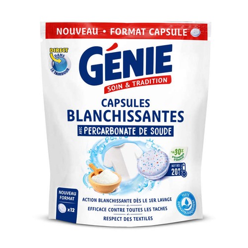 Génie Capsules blanchissantes avec bicarbonate de soude 12x20g