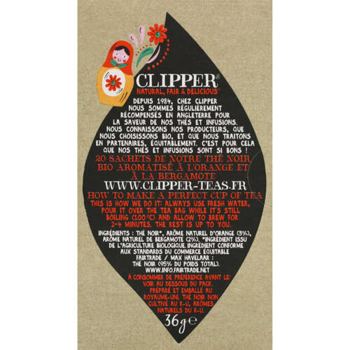 Clipper The Noir Petrouchka à la Russe Bio 20 sachets 36g