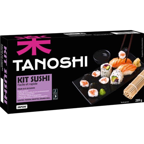 Tanoshi Kit Sushi, Facile Et Rapide, Pour 24 À 30 Sushis 289g