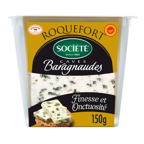 Societe roquefort fromage aop caves baragnaudes au lait cru de brebis 150g