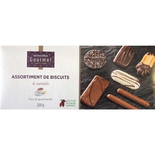 Monoprix Gourmet Assortiments de biscuits 6 variétés 200g