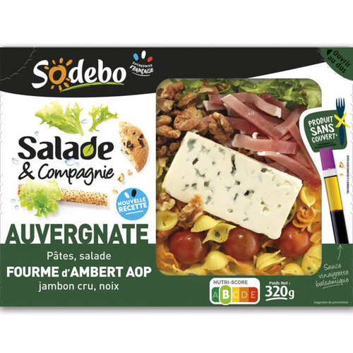 Sodebo Salade & Compagnie Auvergnate Fourme D’Ambert AOP Jambon Cru 320g