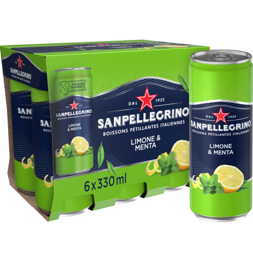 San Pellegrino Boisson Pétillante Citron & Menthe 6x33cl