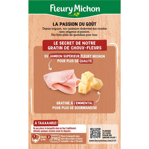 Fleury Michon Gratin de Choux-Fleurs Au Jambon 280g