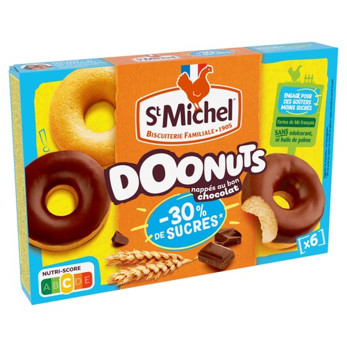 St Michel Doonuts au Chocolat avec - 30% de sucres 150g