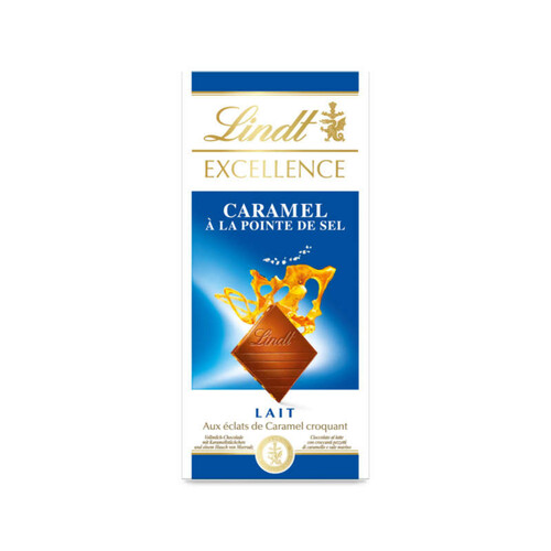 Lindt Excellence Tablette Chocolat Lait Caramel Fleur de Sel 100g