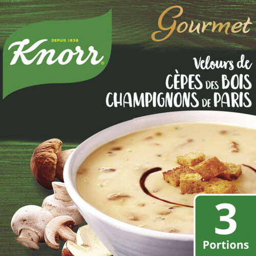 Knorr Moments Gourmets Soupe déshydratée Velours de Cèpes Champignons 91g 3 Portions