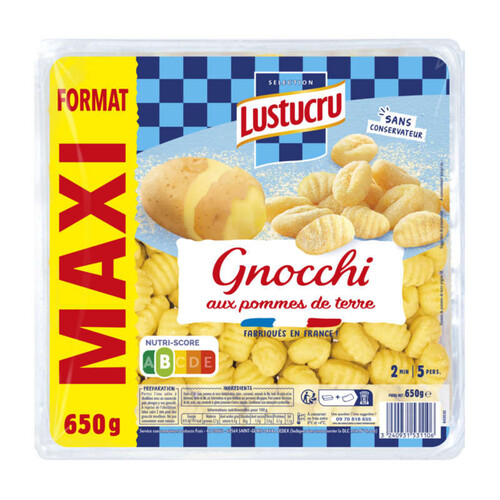 Lustucru Pâtes Fraîches Gnocchi le sachet de 650g