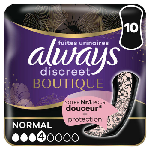 Always Discreet Discreet Serviettes Pour Fuites Urinaires  Normal x10