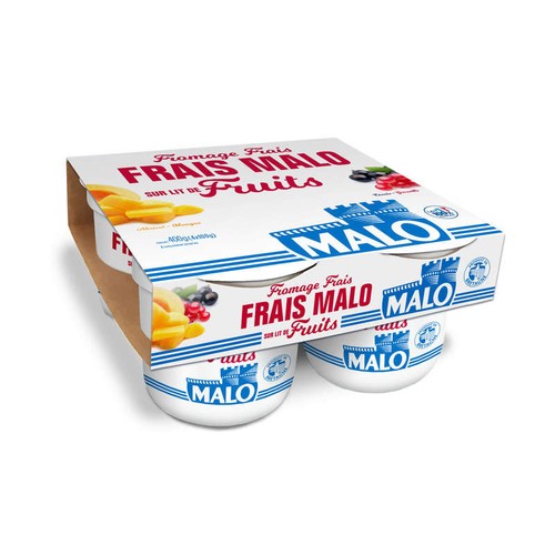 Malo Fromage Frais, sucré, sur coulis de fruits 4x100g
