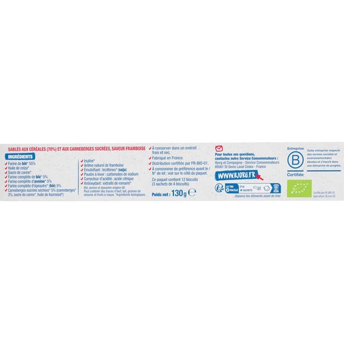 Bjorg Nutri + multicéréales cranberry Bio 130g