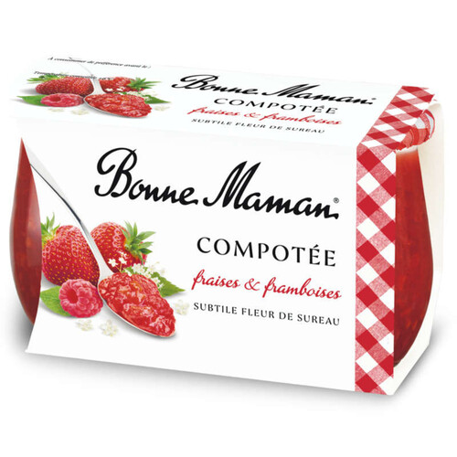 Bonne Maman compotée fraises et framboises 2x130g