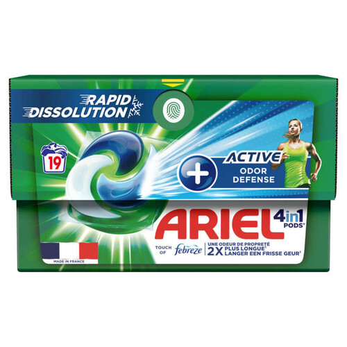 Ariel 4in1 pods active odor defence x19 lavages