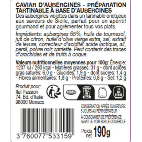 Florelli Caviar D'Aubergines 190g