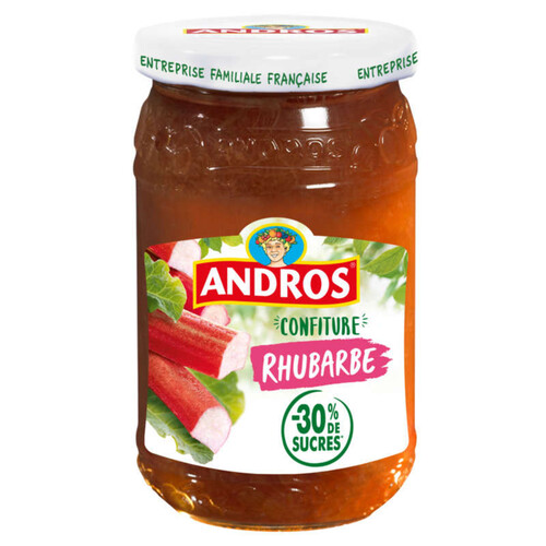 Andros Confiture Rhubarbe -30 de Sucres 350g