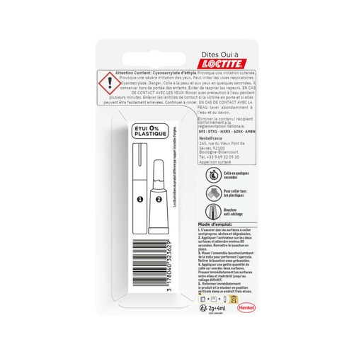 Loctite Super Glue-3, Pour Plastiques, 2g