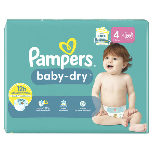 Pampers Couches Baby Dry T4 x22