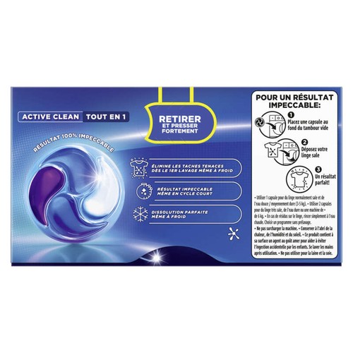 Skip New Active clean Capsules Tout en 1 x18