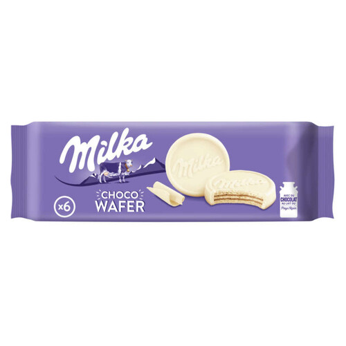 Milka Choco Suprême Biscuits Gaufrettes enrobés au Chocolat Blanc 180g