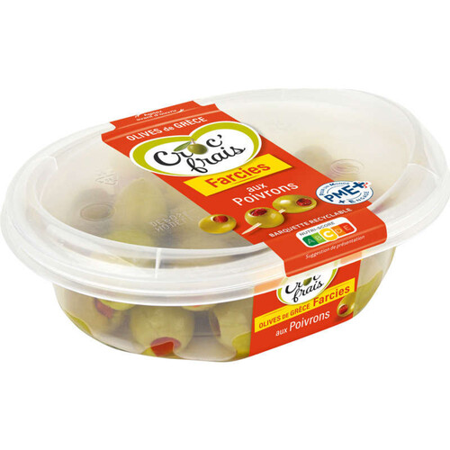 Croc'frais Olives Farcies aux Poivrons 200g