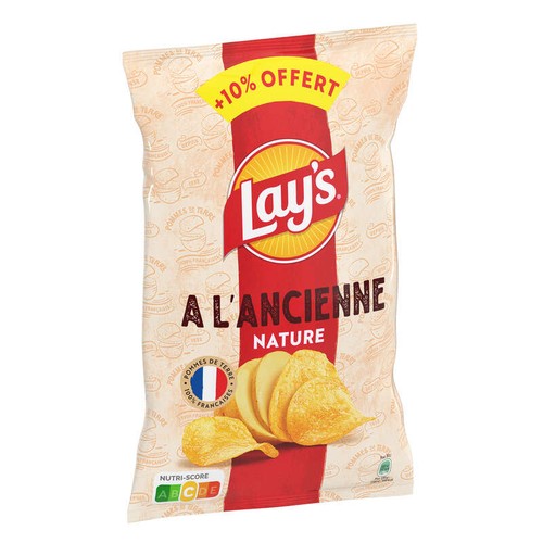 Lay's Chips à l'Ancienne Nature 295g + 10% Offert