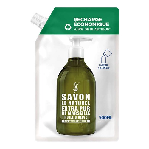 Savon Le Naturel Olive Ecopack 500ml