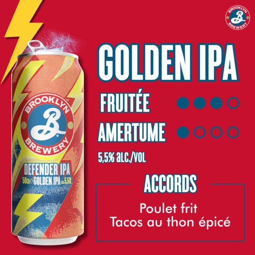 Brooklyn Bière Defender IPA 5.5° vol 50cl