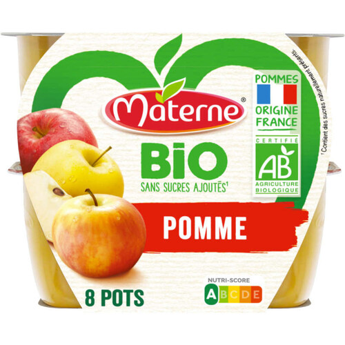 Materne Compote De Pommes Bio 8X100G