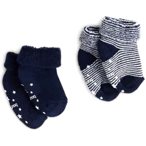 Bout'Chou Paires de Chaussettes en Coton Bio Bleu/Blanc T.14-15 x2