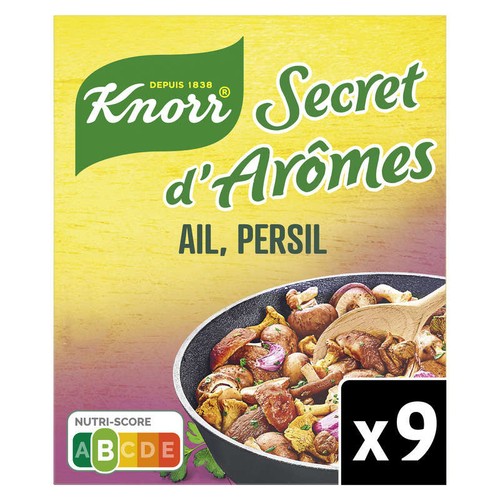 Knorr Secret d'Arômes Bouillon Ail Persil 9 Tablettes 90g