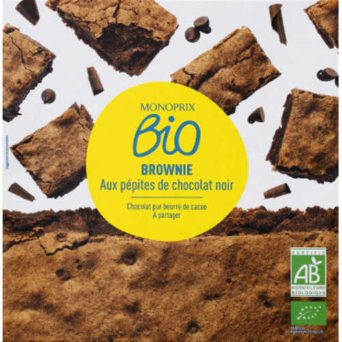 Monoprix Bio Brownie Aux Pépites De Chocolat Noir 285G