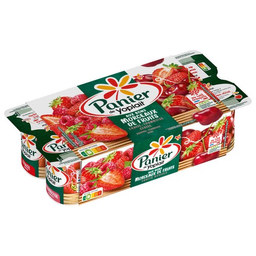 Yoplait Panier De Yoplait Morceaux Fruits Rouges 8x125g