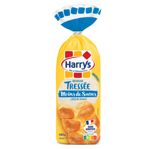 Harrys Brioche tressée moins de sucres sans additifs 450G