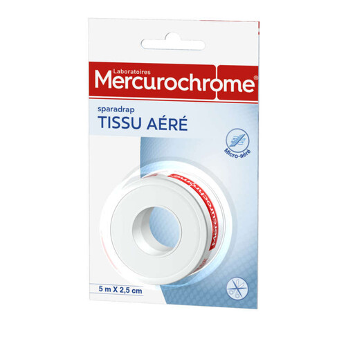 Mercurochrome Sparadrap Tissu Aéré